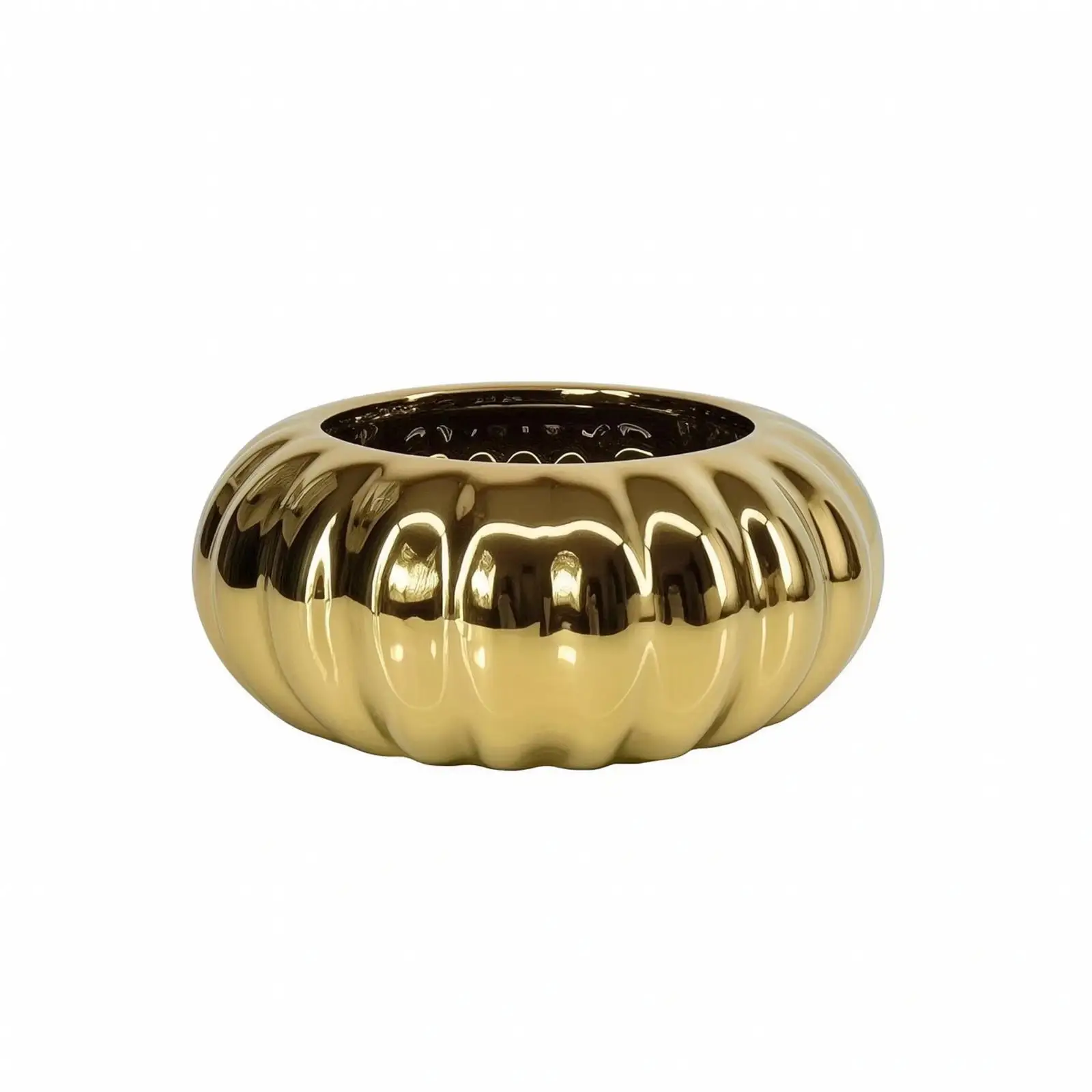 Glazed Ceramic Planter | Low-Profile Oval Form, Smooth Glossy Finish, Ceramic Plant Pot, for