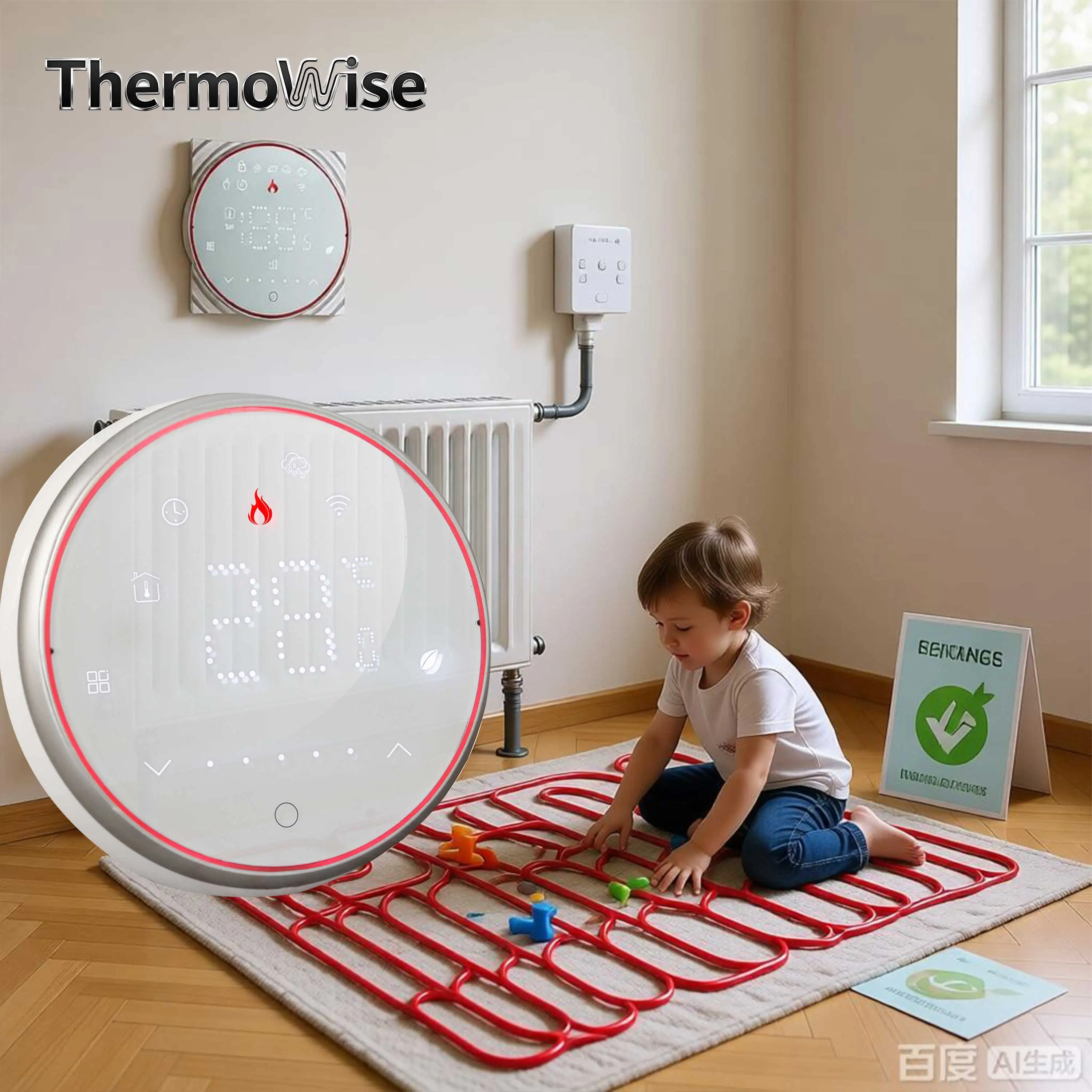 WIFI LED Heating Thermostat for GA/GB/GC Switch Work with Gas Boiler,Electric Heating Element,Hot Water Valve Adjust Temperatur