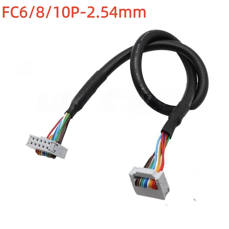 1PCS FC6/8/10P-2.54MM Panasonic PLC Adaptable 10-core Round Sheath Cable High Density Metal Shield Net Cable
