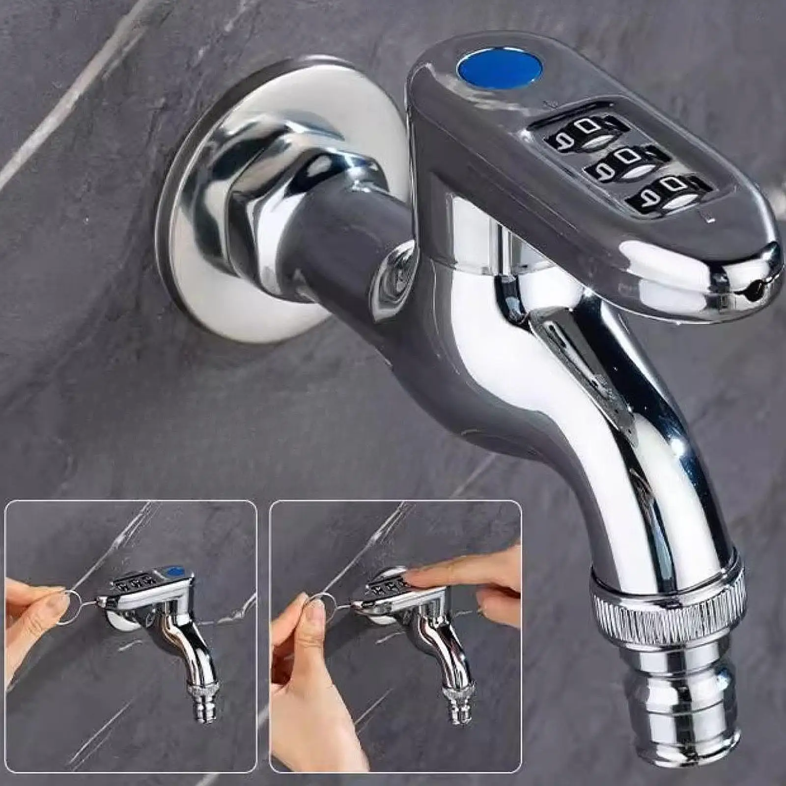 

Anti-Theft Sink Faucet Durable Combination Lock Faucet Garden Outside Security Faucet with 3 Digital Code Wash Basin Water Tap