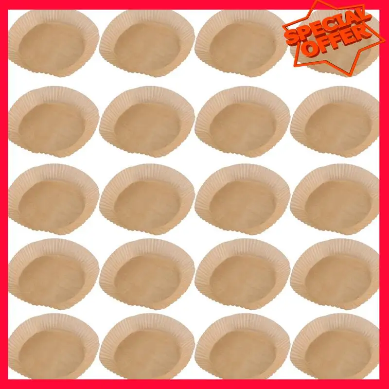 

-ESTR 150Pcs Air Fryer Parchment Paper Liners Non-Stick Disposable Liners Basket Unperforated Round Parchment Paper(Brown)