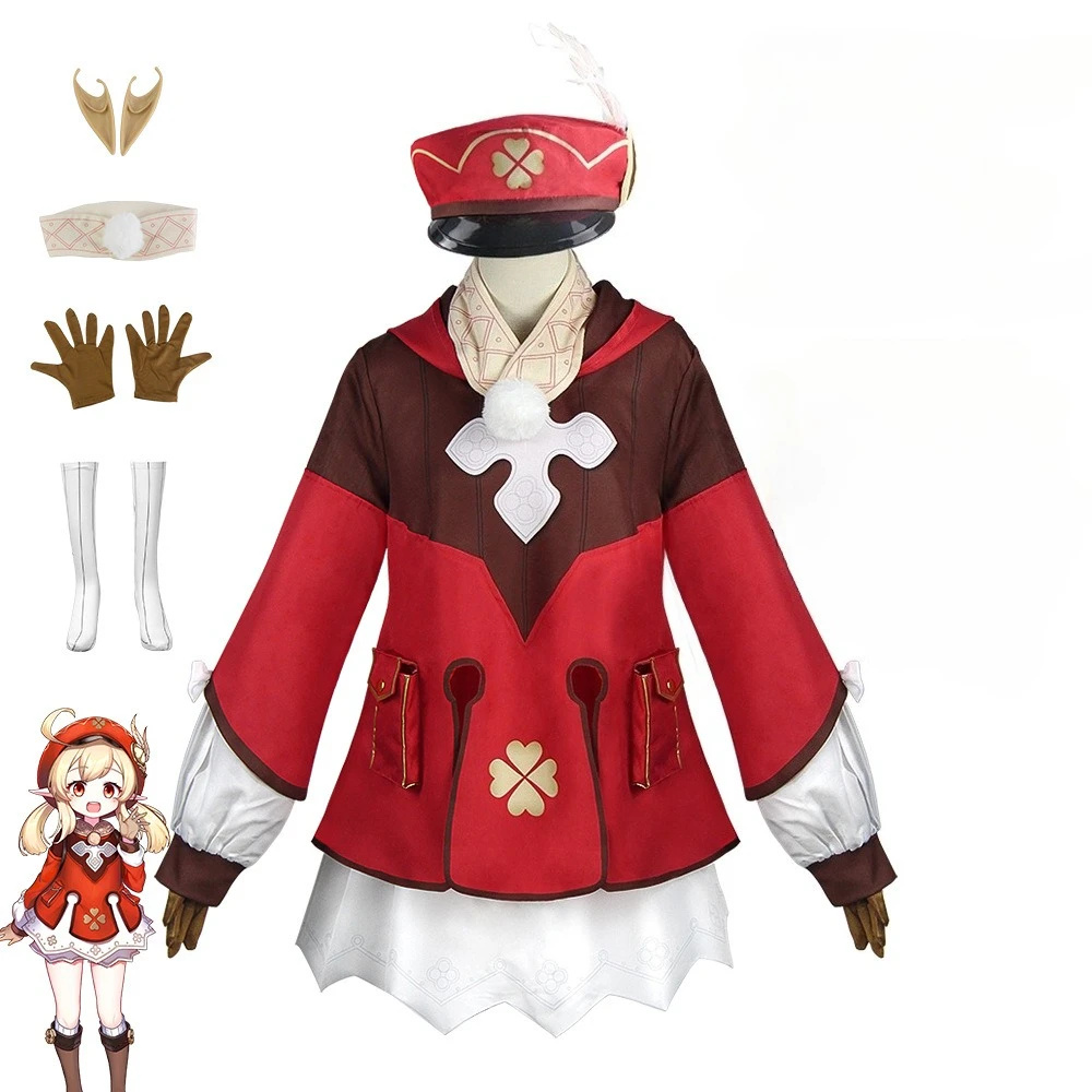 

Genshin Impact Cosplay Game Knights of The West Wind Flower Kori Costume Cute Lolita Princess Dress Hat Wig Halloween Party