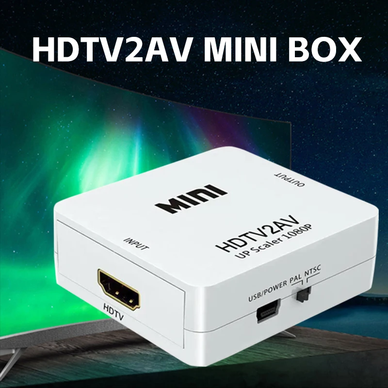 HDMI AV RCA 어댑터 HDMI 컨버터 미니 박스 RCA AV CVSB LR 비디오 복합 AV Scaler 컨버터 PC HDTV 프로젝터