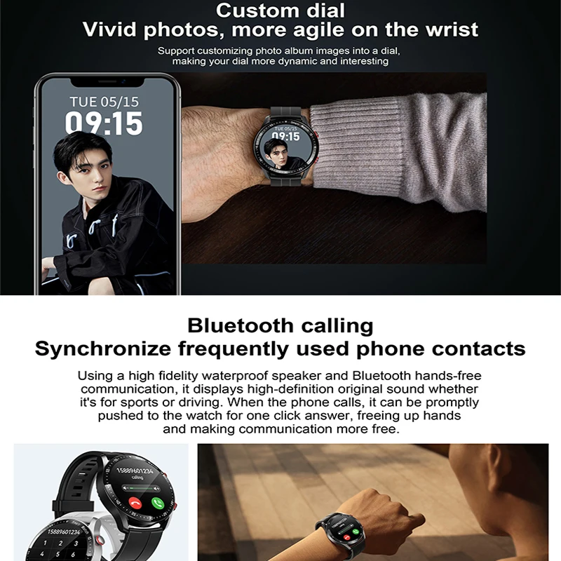 2025 ECG+PPG Bluetooth Call Smart Watch Men Laser Health Blood Pressure Fitnes Sports Watches Man Sports Waterproof Smartwatch