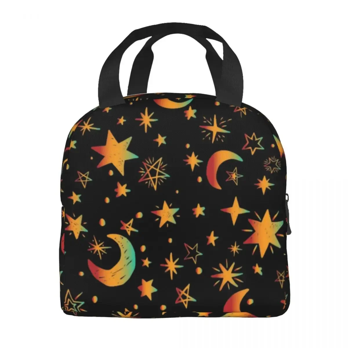 Custom Celestial Moon And Stars Lunch Bag Women Cooler Thermal Insulated Lunch Boxes for Student School