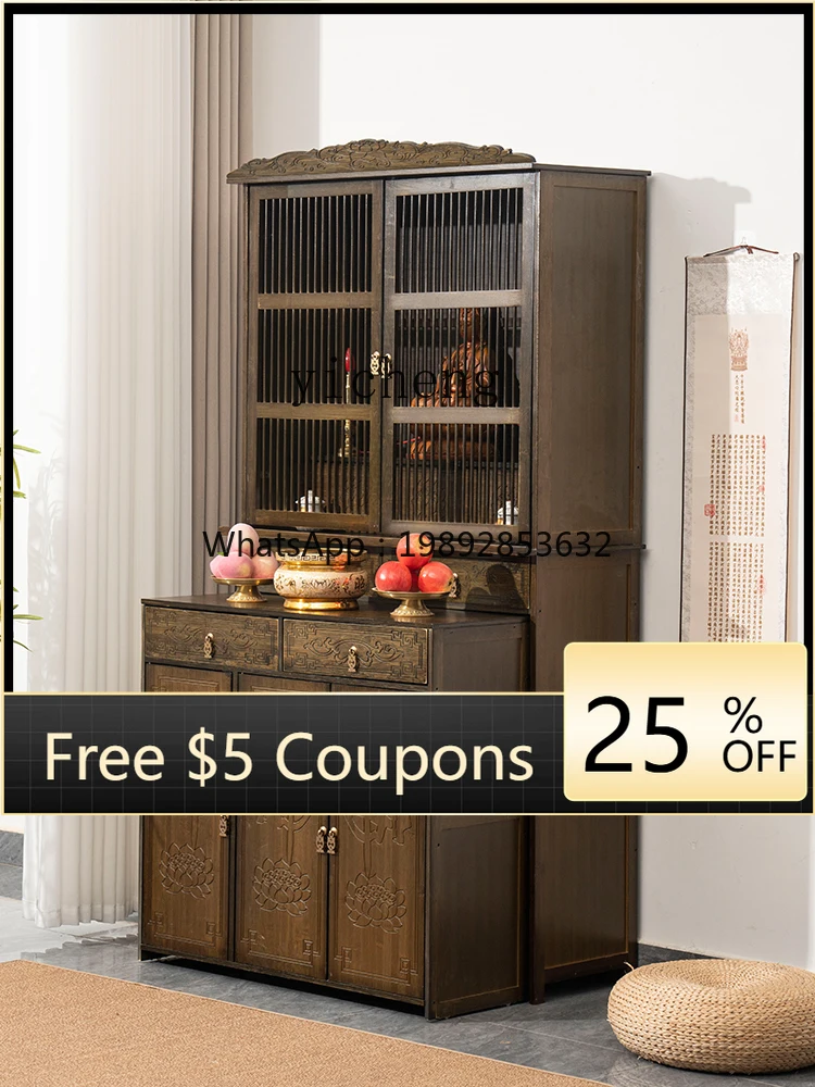 ZZ Buddha Shrine Altar Cabinet Buddha Statue Clothes Closet God of Wealth Bodhisattva Worship Table Worship Table
