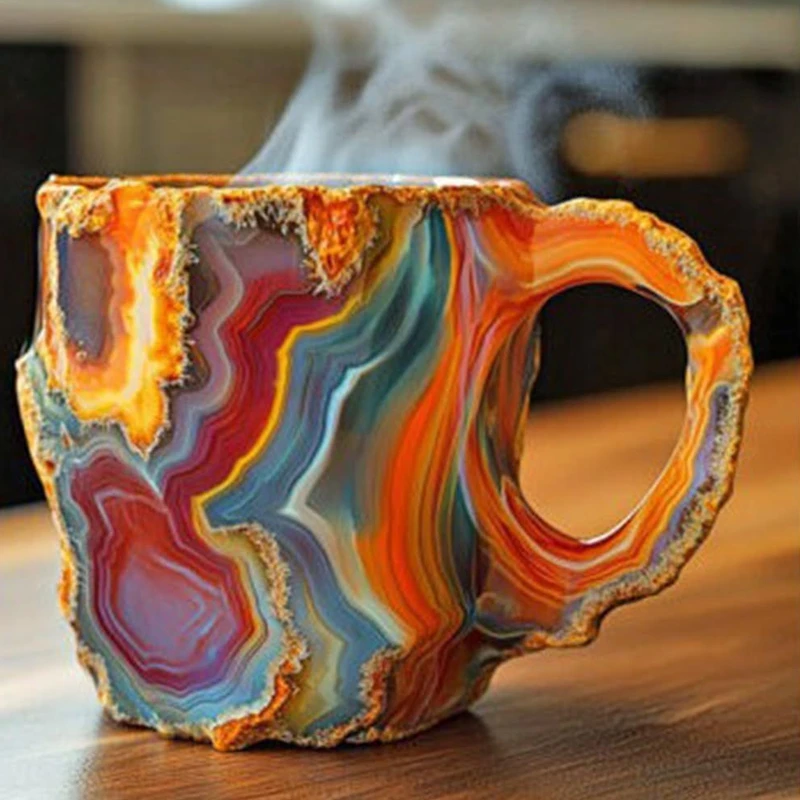 

Imitation Mineral Crystal Coffee 400ml Mug Simulation Mineral Crystal Resin Coffee Cup Stylish Water Cup Birthday Christmas Gift