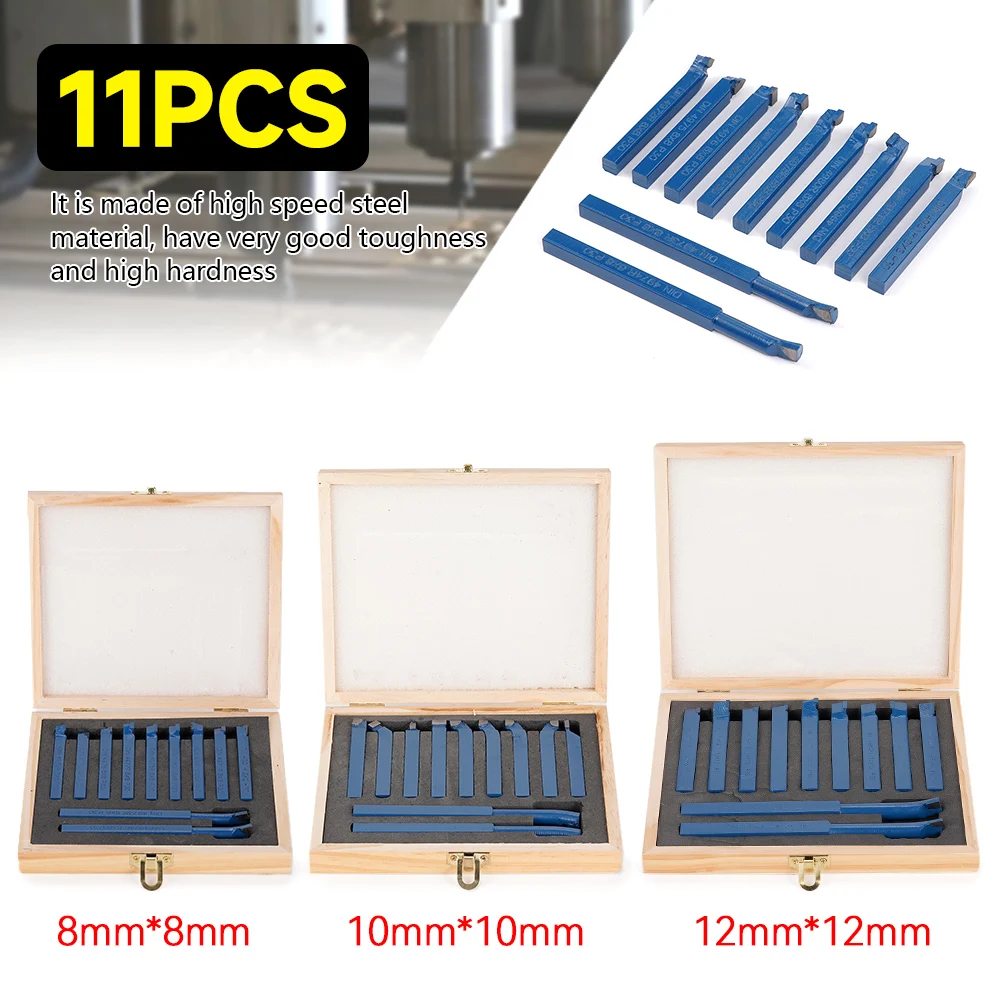 11pcs/set 8/10/12mm P30 Carbide Tip Cutter Turning Boring Bit Mini Metal Lathe Tool Set Carbide Metal Working Lathe Thread Tools