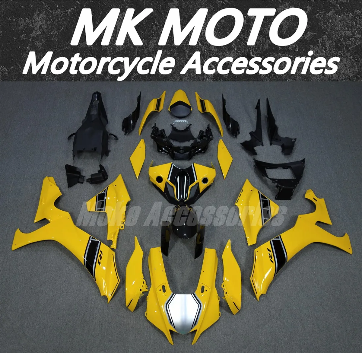 

Moke moto Motorcycle Fairings Kit Fit For Yzf R1M R1 2020 2021 2022 2023 2024 Bodywork Set Abs Injection Black Silver Yellow