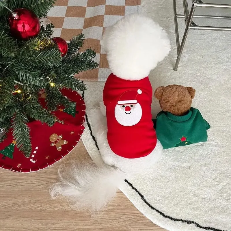 

Winter New Products Pet Christmas Clothes Edition Plush Pet Hoodie Teddy Bear Dog Cat Small Dog Clothes Hoodie for small Dogs