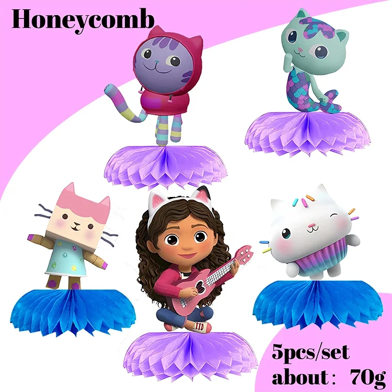 Gabby Dollhouse Theme Birthday Party Decorations Cake Topper Birthday CUP PLATE Straw Swirls Stickers  KidsParty Supplies Decor