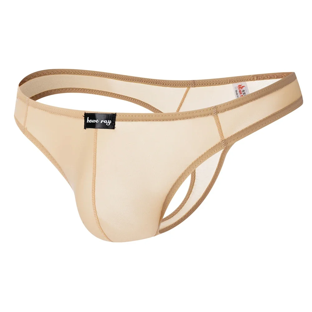 Männer Sexy Dessous Eis Seide Sheer Pouch G-string Durchsichtig Tanga Slips Unterwäsche Niedrige Taille Unterhose Glatte Feste Herren T-back