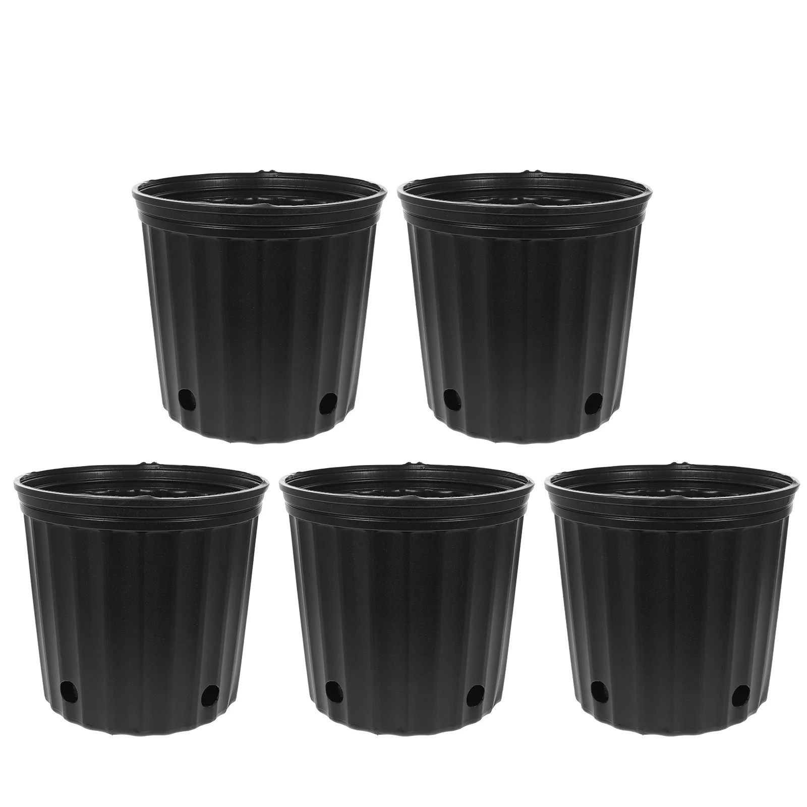 

5 pcs Large Size Round Plastic Flower Pots Durable Thickened Bucket for Gardening Home Balcony Decor Tree Grass Planting