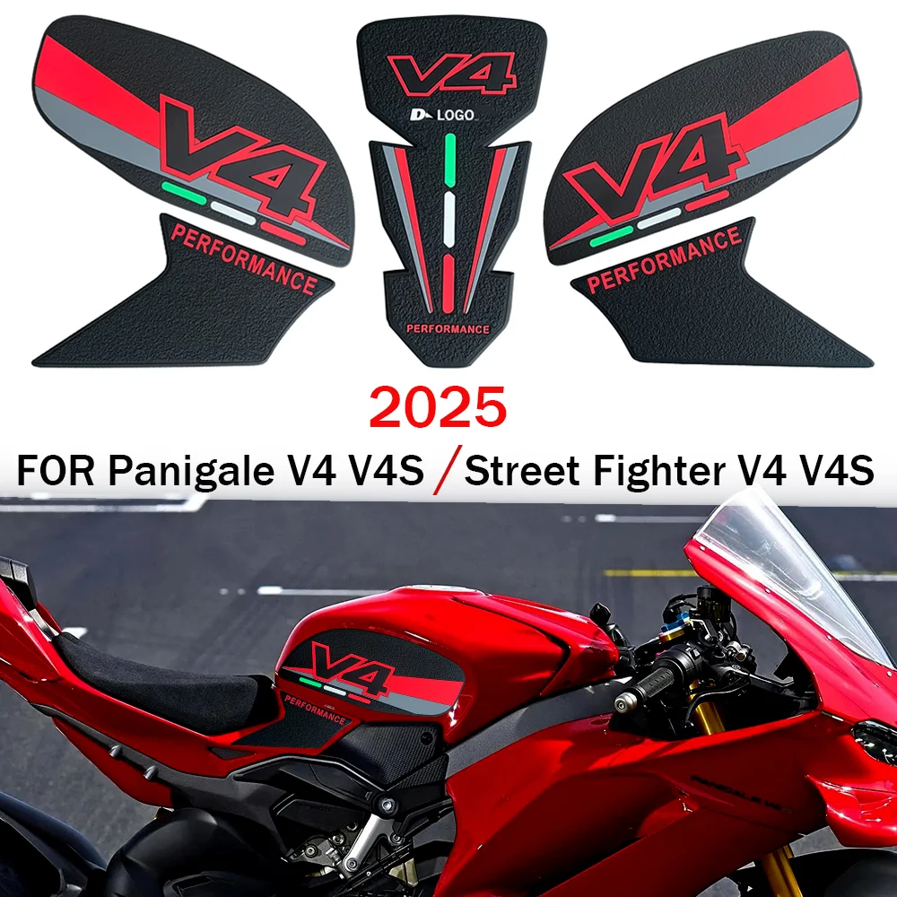 

Street Fighter V4 S Новая защитная накладка на бак мотоцикла, боковой топливный бак, нескользящая резиновая наклейка для Ducati Panigale V4 S V4S 2025