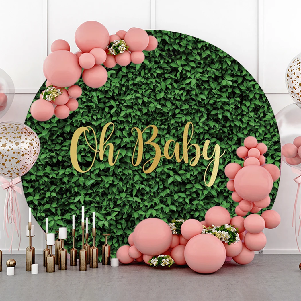 Laeacco Oh Bé Tròn Phông Nền Cây Xanh Lá Cho Bé Sự Kiện Sơ Sinh Kid Sinh Nhật Tùy Chỉnh Chụp Ảnh Chân Dung Nền