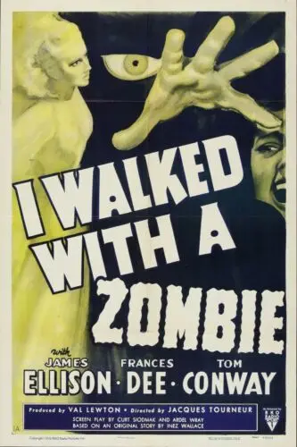 I walked with a Zombie Film Movie Advert as a Retro Style Metal Plaque Sign sign