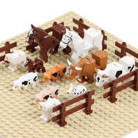18PCS Farm Animals Toy Building Block Sets MOC Accessories Bricks Horse Dog Pig Cow Sheep Compatible Bricks Kids Gifts