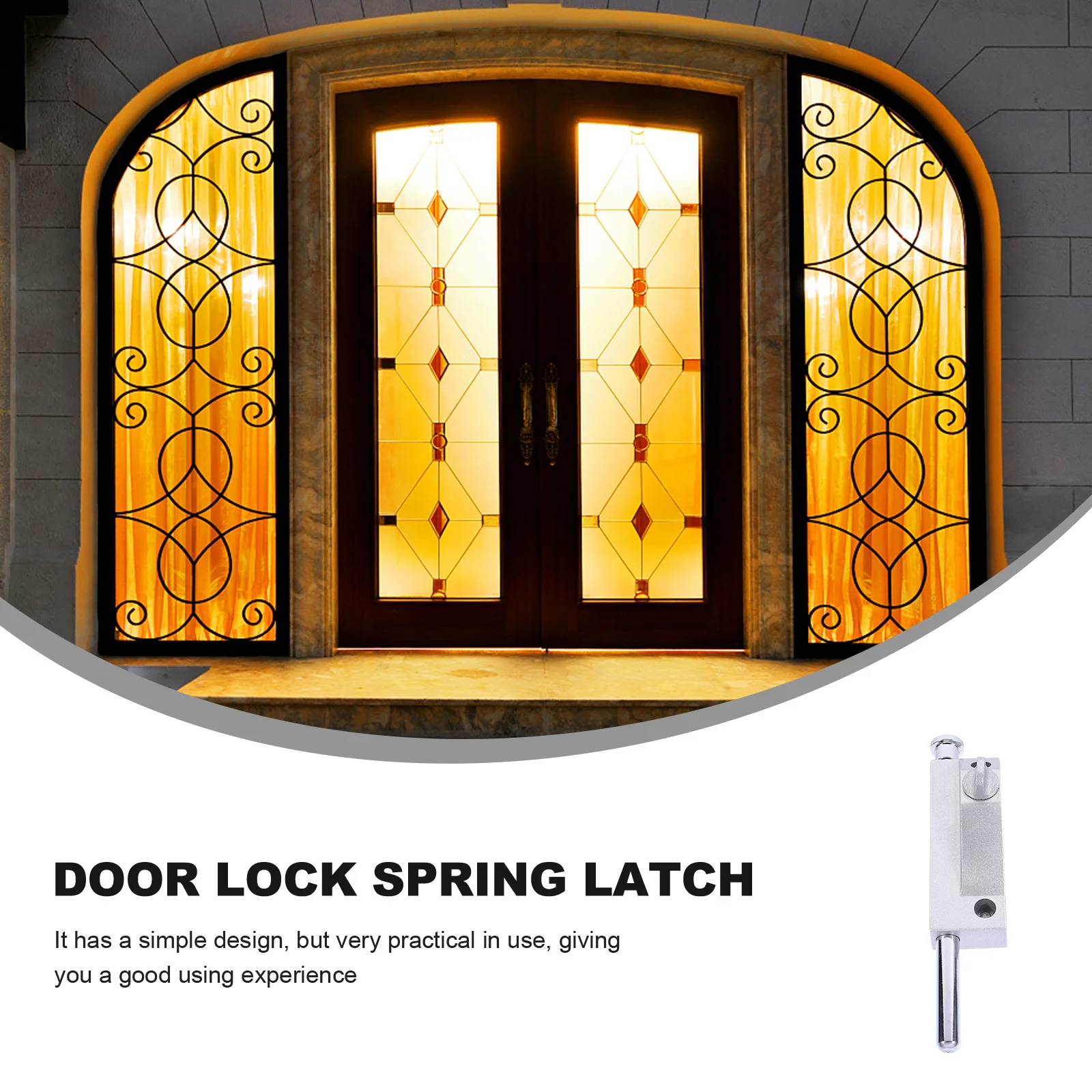 

Alloy Spring Latch Spring Foot Latch Door Foot Lock For Security Sliding Doors Bolt Lock Rustproof Smooth Surface