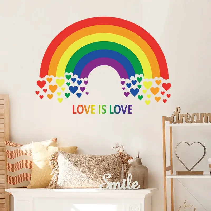

Cartoon Rainbow Love Baby Children's Room Bedroom Kindergarten Schools Wall Decoration PVC Removable Sticker Self Adhesive DIY