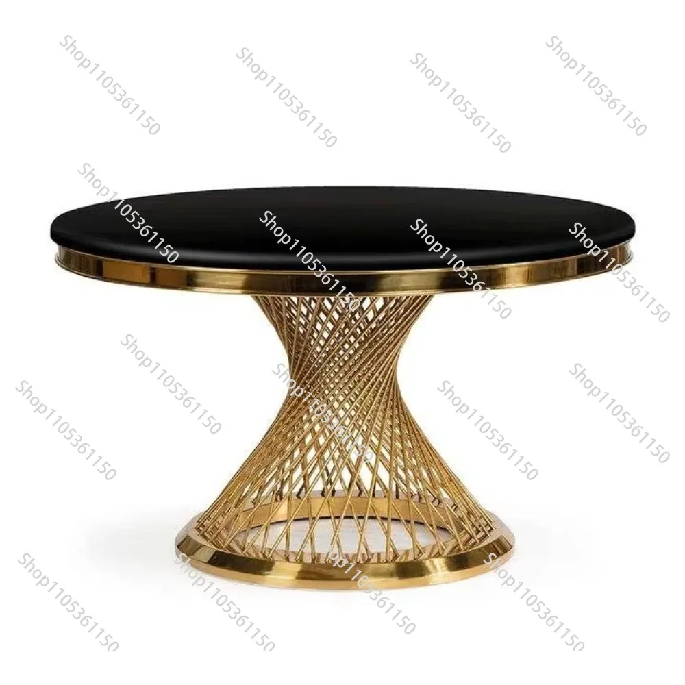 New luxury gold stainless steel home furniture metal wedding round event table set hotel wedding
