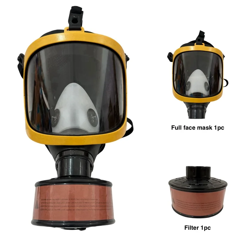 

Full Face Dust Gas Mask With Filters Reusable Respirator Work Safe Spray Paint Chemical Gas Industrial Dust Formaldehyde