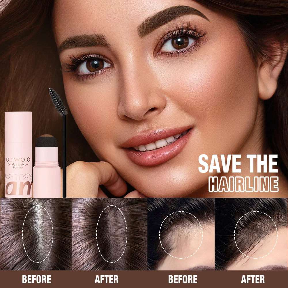 O.TWO.O Augenbrauenpuder, Haarschattenpuder, vielseitig einsetzbar, natürlich, wasserfest, wischfest, 24 Stunden langlebig, stark getöntes Augenbrauenpuder-Make-up
