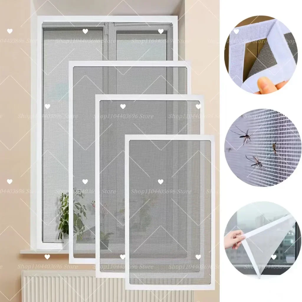 Customizable Size Mosquito Net Insect-Proof Self-Adhesive Window Screen Indoor Anti Mosquito Insect Window Screen Bug Protection