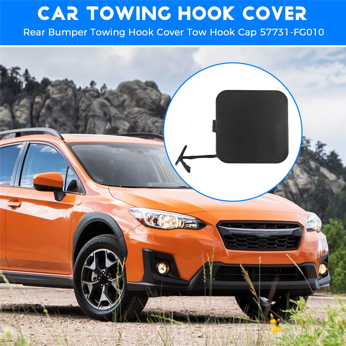 Subaru Crosstrek XV Impreza 2008-2015 57731-FG010—L49A 용 후면 범퍼 견인 후크 커버 견인 후크 캡