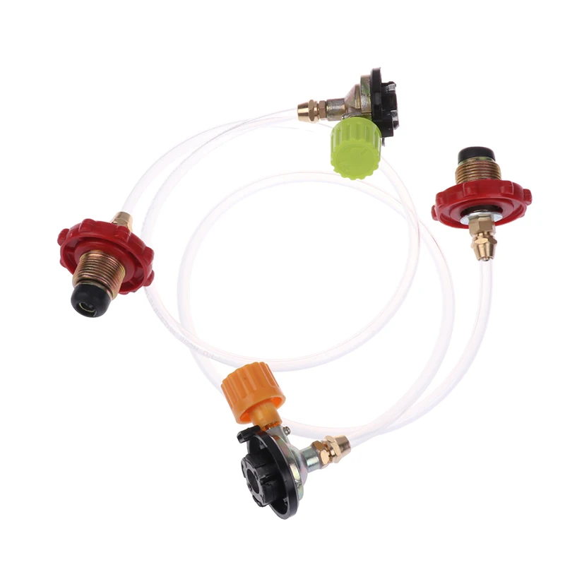 Leakproof Rubber Gas Refill Pipe Tube Cylinder Convertor Filling Tank Coupler Accessories Valve Braided Hose Gas Refill Adapter