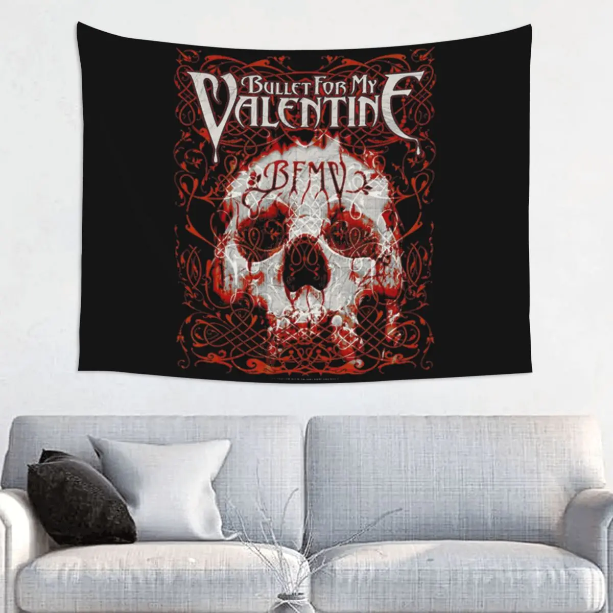 Bullet For My Valentine Scream Tapestry Wall Hanging Polyester Tapestries Metal Music Bohemian Blanket Room Home Decor Yoga Mat