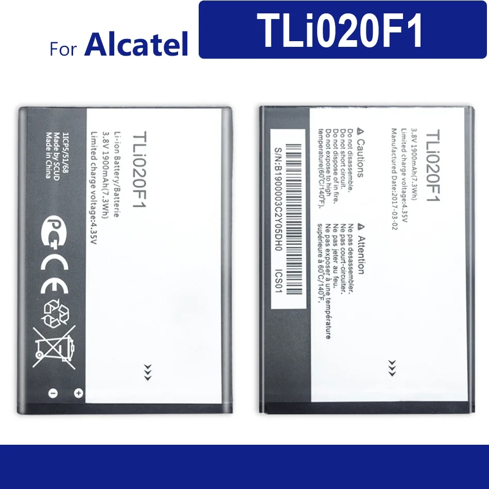 Аккумулятор для Alcatel U5, TLi020F1, 5044D, 5044Y, 5044I, 5044T, 5047D, 5047Y, 4047D, 2000 мАч, номер отслеживания