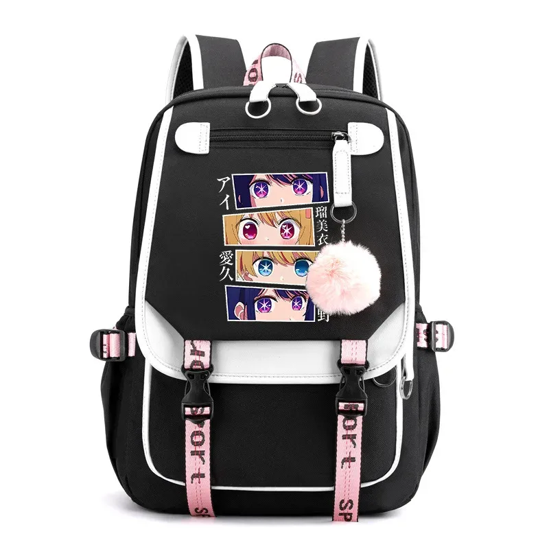 Nieuwe Hot OSHI NO KO Patroon Rugzak Outdoor Straat Anime USB Rugzak Rits Hoge Kwaliteit Anime Rugzak Laptop Rugzakken