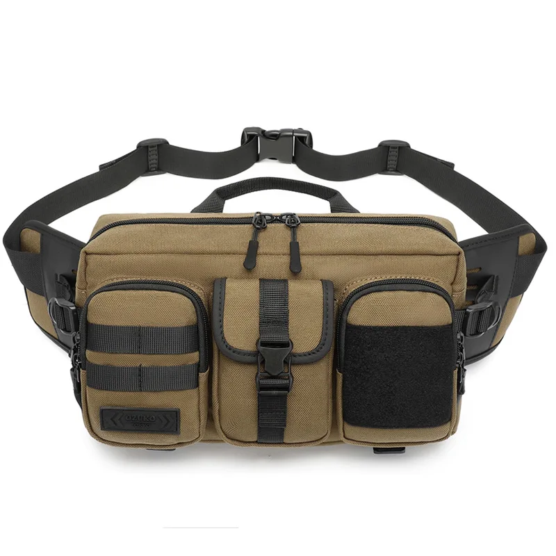 Men\'s Tactical Waist Bag Outdoor Waterproof Men\'s Bag Crossbody Bag Sports Multi functional Large Capacity Waist Bag