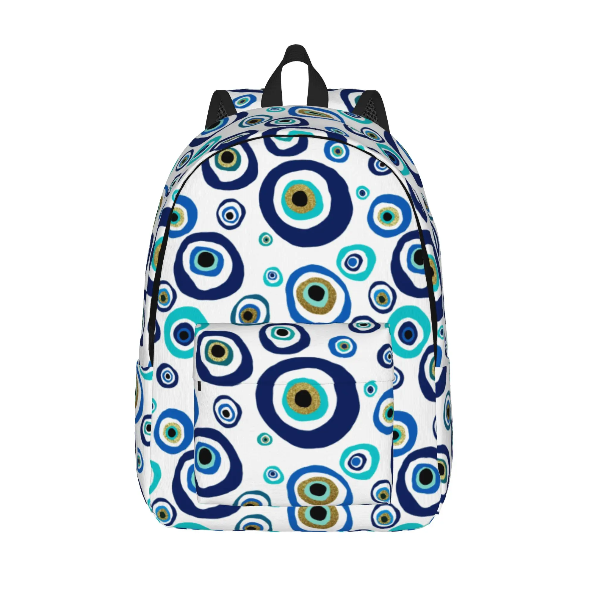 Nazar Amulet Evil Eye Classical Backpack Sports Student Work Evil Eye Blue Nazar Amulet Pattern Boho Daypack Laptop Shoulder Bag