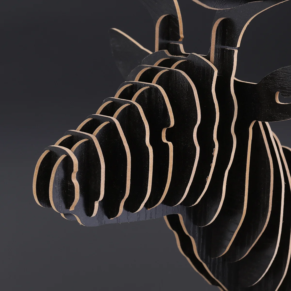 

Wooden Single 3D Elk Head Wall Hanger Black Rustic Home Room Kitchen Wall Decor Hanging Board Decoration Hanging Board