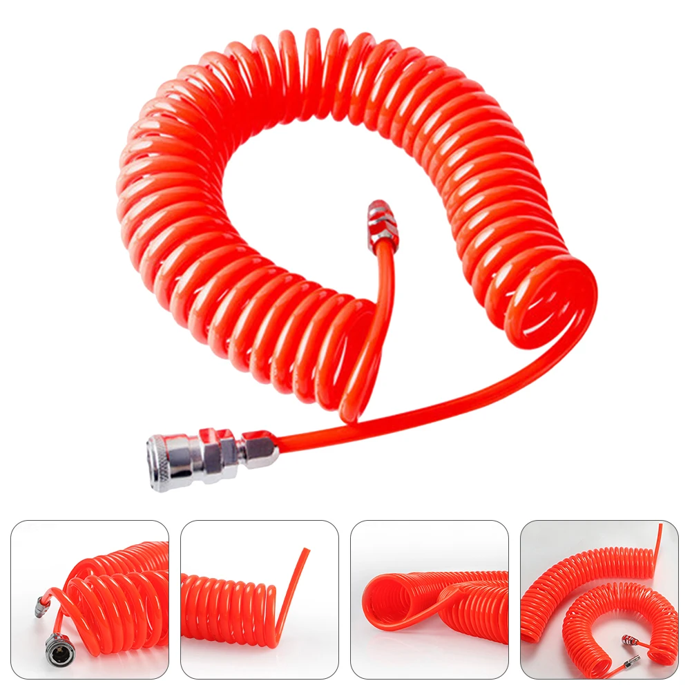 

Elastic Recoil Air Compressor Hose PU Flexible Spiral Tube Durable Air Hose Replacement Connector for Compressor Use Easy