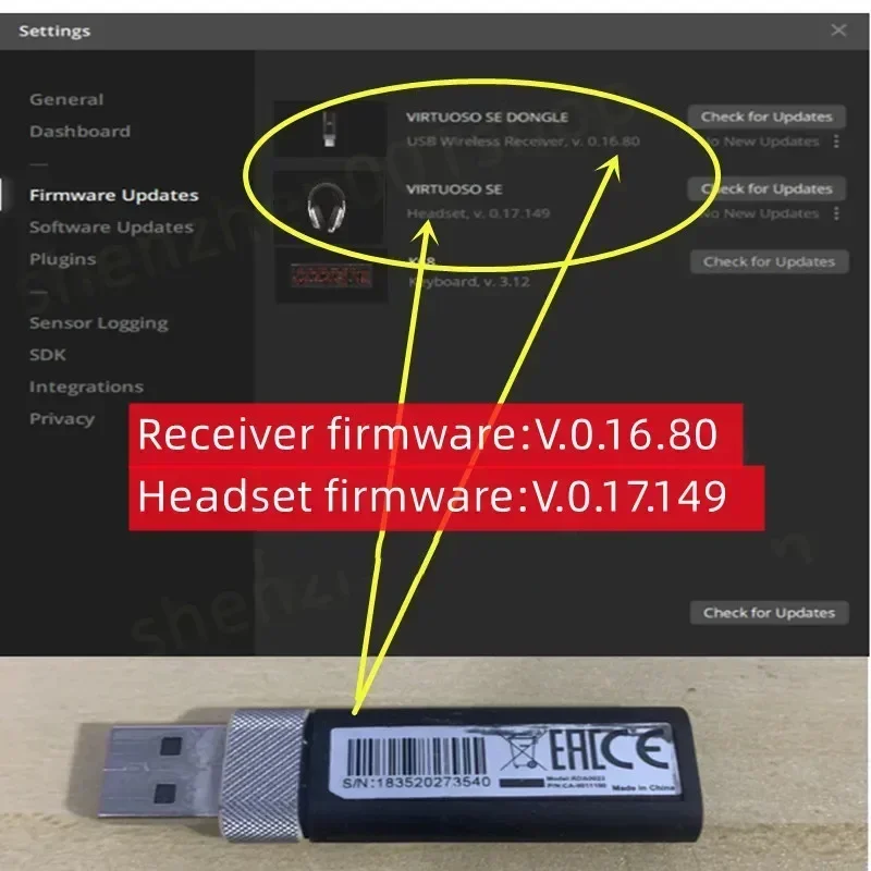 USB-Empfänger Dongle Adapter für Corsair Wireless Headset virtuos virtuos xt virtuos se