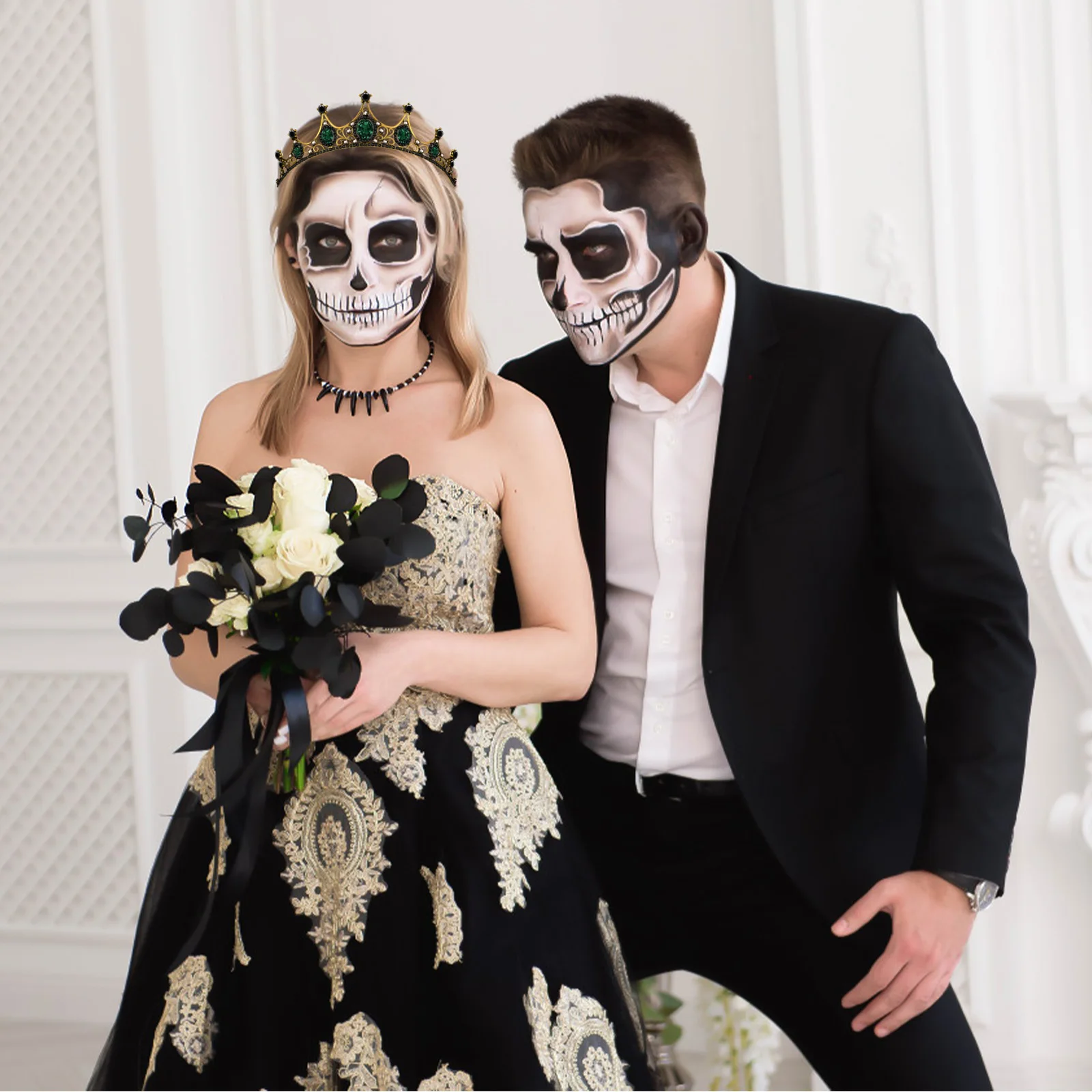 

Элегантная свадебная тиара в стиле барокко, корона, зеленый горный хрусталь, свадебный обруч для волос, корона из сплава для женщин, вечерние подружки невесты