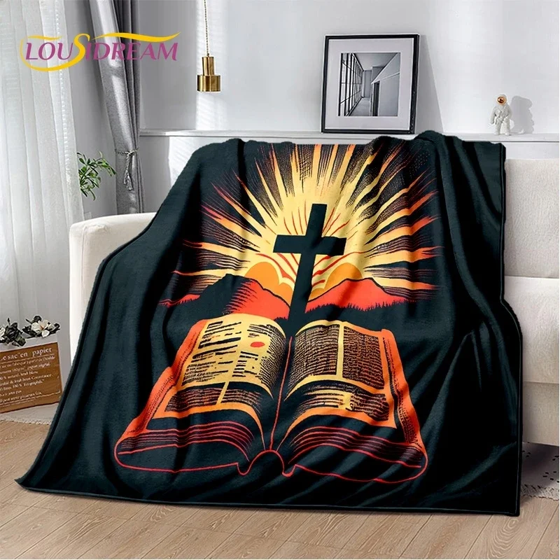 

3D Pray Holy Bible Cross Jesus Soft Flannel Blanket for Bed Bedroom Sofa Picnic,Throw Blanket for Cover Outdoor Leisure Nap Gift