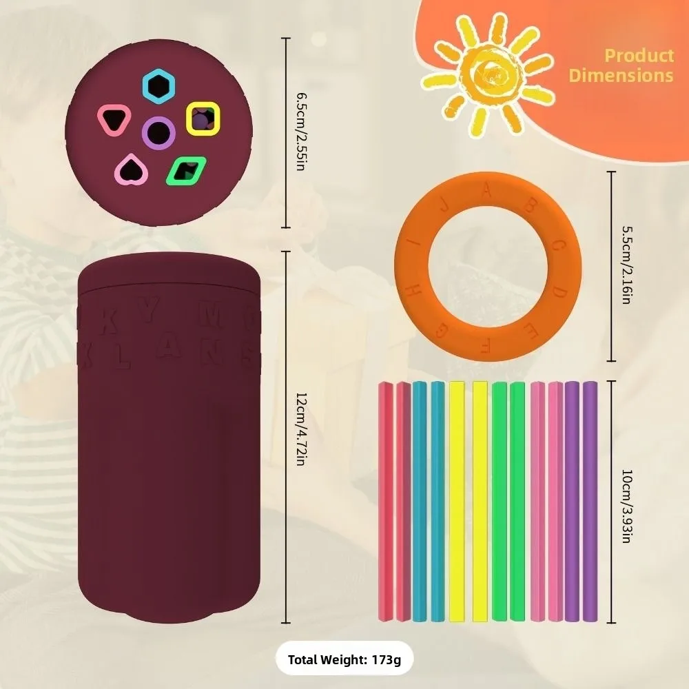 Scatola di smistamento delle forme dal design colorato Gioco di equilibrio del materiale in silicone Abilità motorie fini Giocattoli Stimolazione sensoriale Ordinamento delle forme