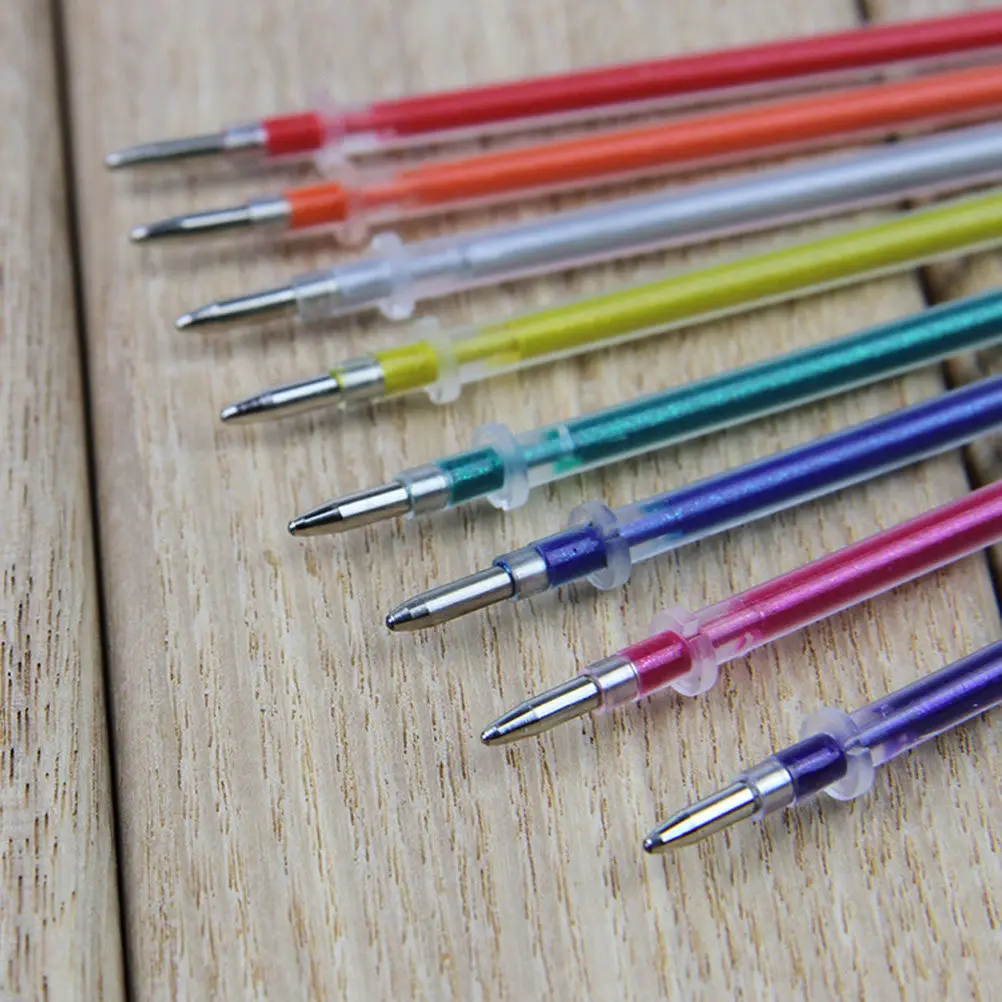 12Pcs Colorful Gel Pen Refill For Adult Coloring Books Card Maker Glitter Refills 00MM Premium Ink Fine Tip Doodling