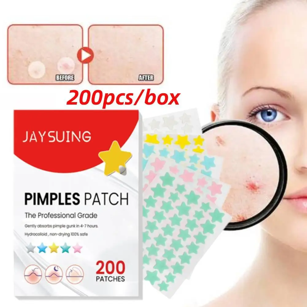 Etiqueta do remendo da espinha da acne, impermeável, tratamento, ferramenta do removedor da espinha, mancha do defeito, máscara facial, espinha escondida, cuidados com a pele, 200Pcs