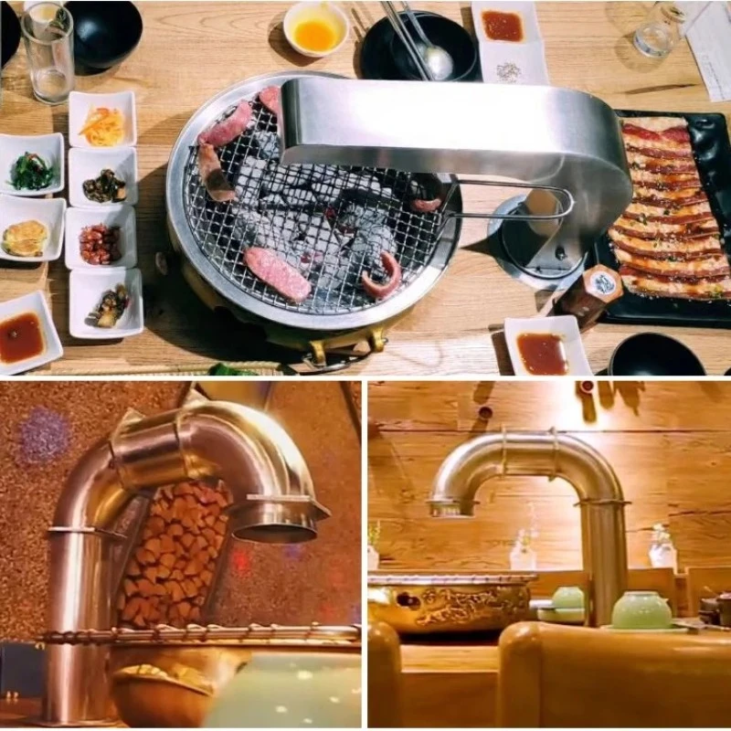 Commercial Heavy-Duty Stainless Steel BBQ Ventilation System Kit with 100mm Smokeless Exhaust Duct for Indoor And Outdoor Use