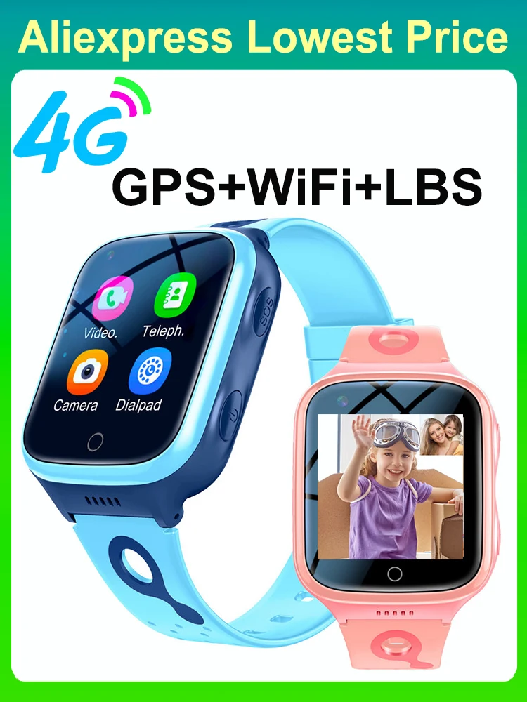 KGG 4G Smart Horloge Kinderen GPS WiFi 1000mAh Video-oproep Tracker Locatie SOS Call Back Monitor Telefoon Horloge smartwatch Kinderen Geschenken - afbeelding 2