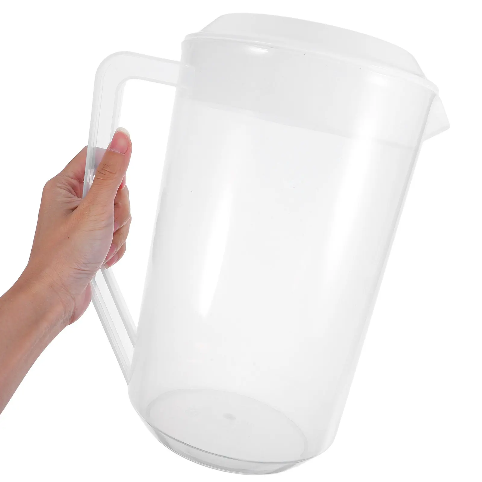 4000Ml Extra Large Transparent Plastic Juice Pitcher with Lid Clear Measurement Marks for Summer Drinks Office Home Use Cold