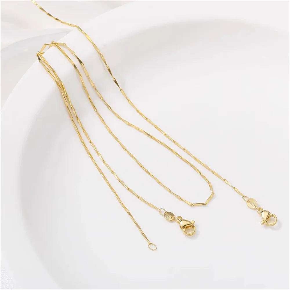 14K Gold Wrapped Melon Seed Chain Clavicle Chain Handcrafted DIY Bracelet Necklace Extended Chain Jewelry Materials Accessories