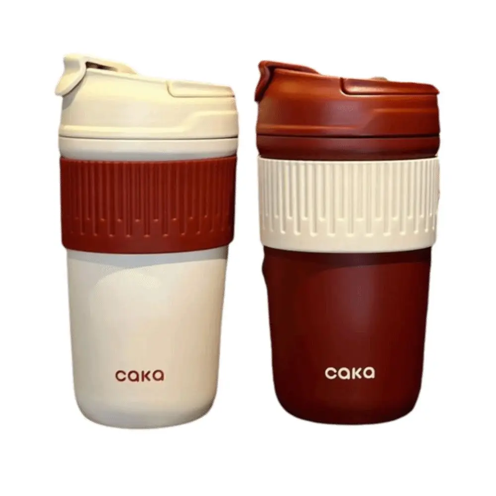 

Stainless Steel Insulated Cup Portable Large Diameter Design Coffee Mug Can Be Carried By Hand Sealed Straw Cup Office