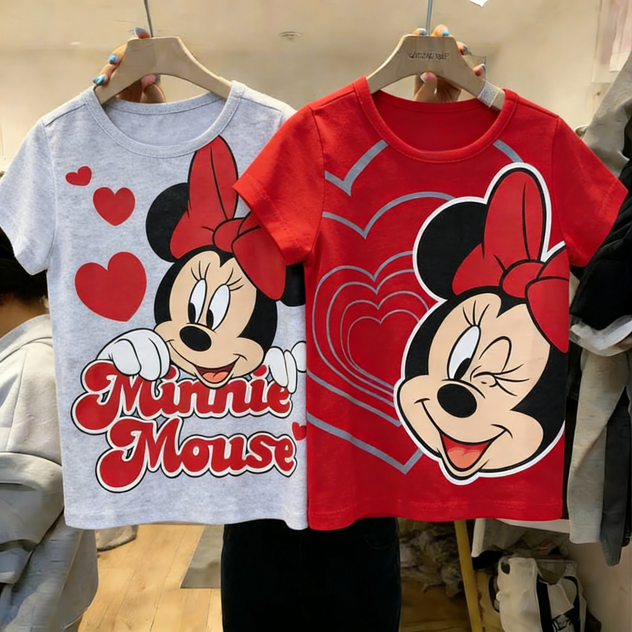 

Футболка с рисунком Дисней Микки и Минни, женская и мужская повседневная футболка с коротким рукавом, Y2k, лето 2026, хлопковая уличная одежда, повседневные топы оверсайз