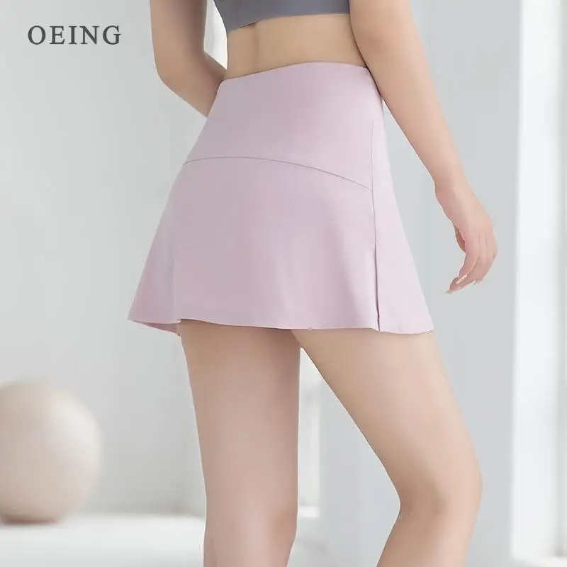 Women 2 In 1 Running Sports Skirts Elastic Loose Quick Dry High Waist Golf Tennis Skorts Gym Yoga Shorts Fitness Sportswear