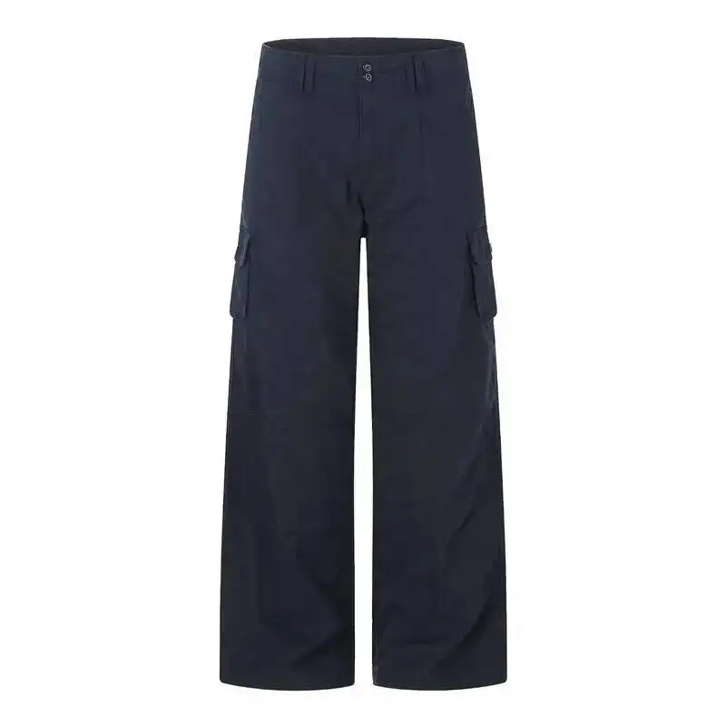 American Style Men's Multicolor Straight Cargo Pants High Street Loose Deconstructed Multipocket Trendy Long Pants MX6W